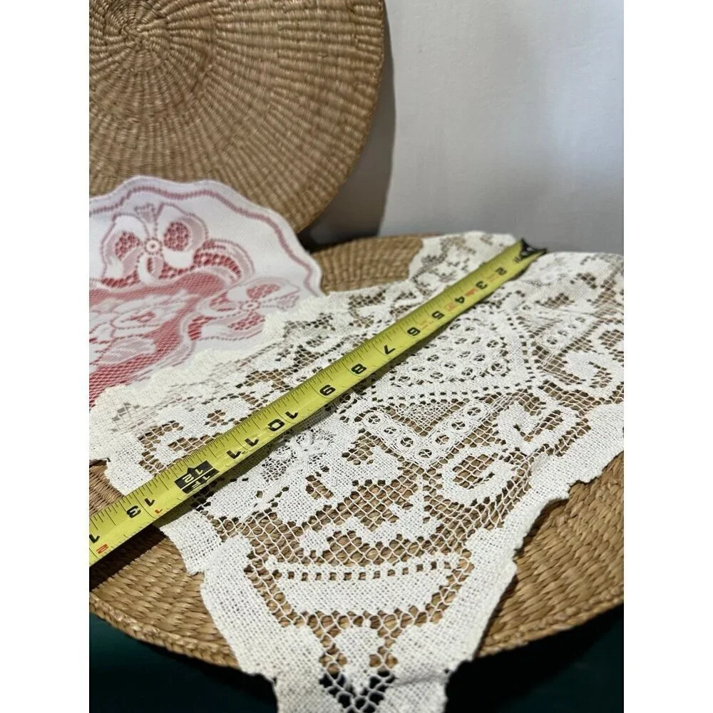 Vintage 2 piece white lace fabrics